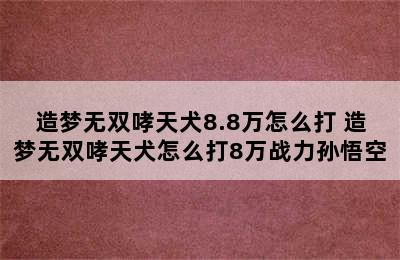 造梦无双哮天犬8.8万怎么打 造梦无双哮天犬怎么打8万战力孙悟空